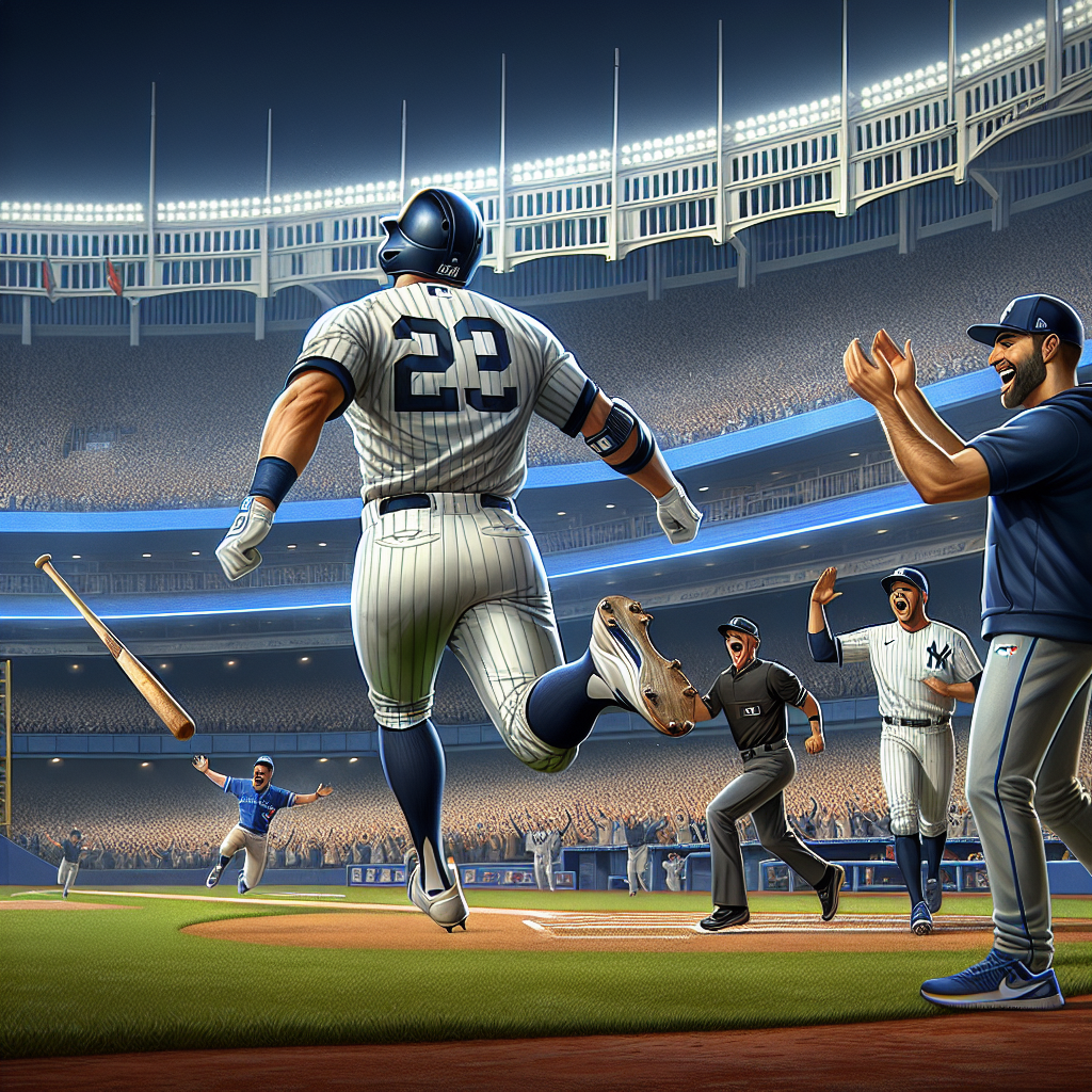 MLB／賈吉52轟、史坦頓雙響砲　洋基6連勝和藍鳥並列美聯東區龍頭, modern digital art style, high quality, suitable for blog post, no text or watermarks