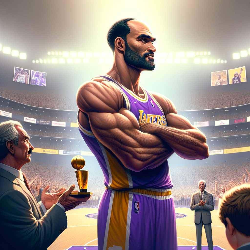 NBA/詹皇征戰湖人8年僅1冠　前主帥：還不夠格建雕像, modern digital art style, high quality, suitable for blog post, no text or watermarks
